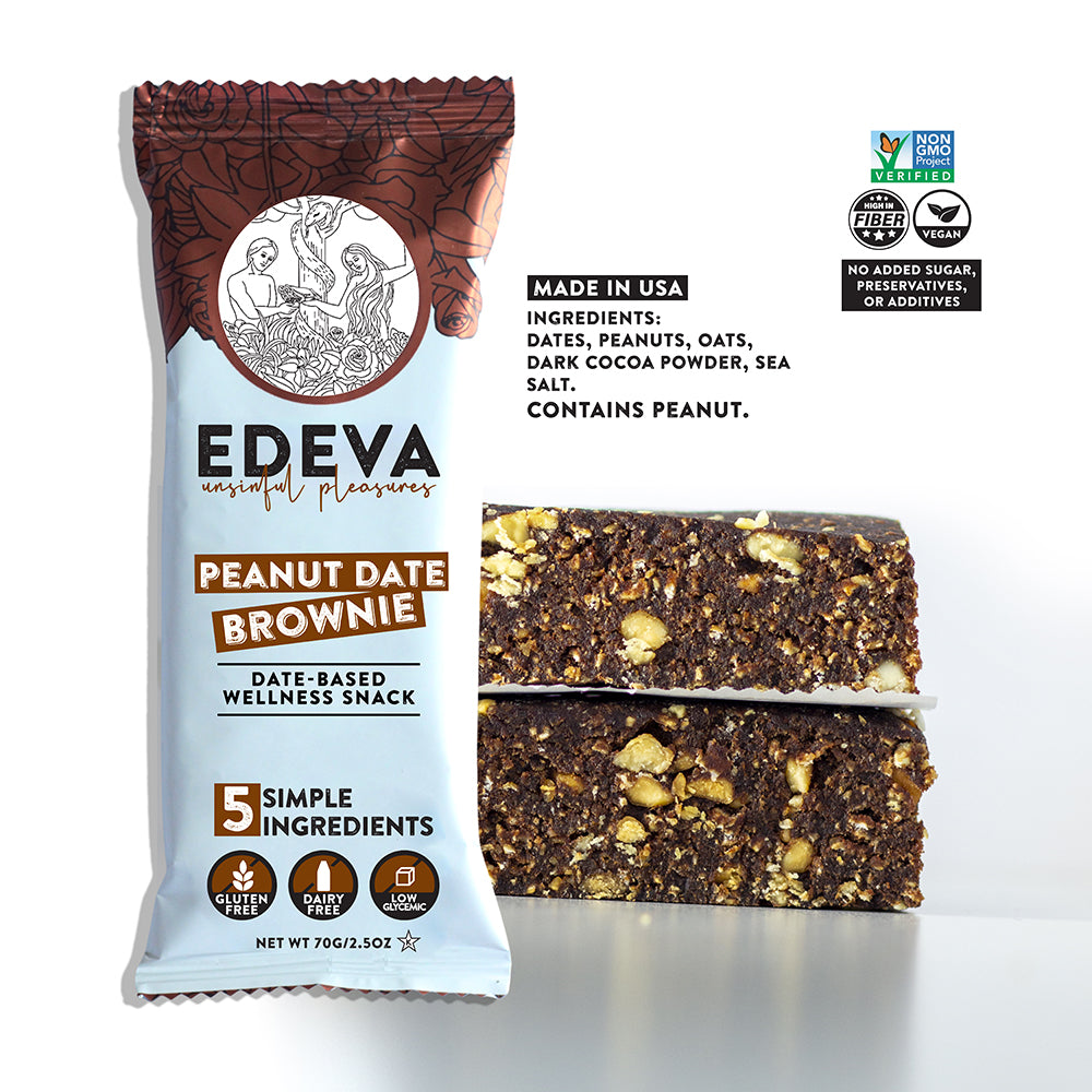 Peanut Date Brownie - Pack of 12 – Edeva Snacks