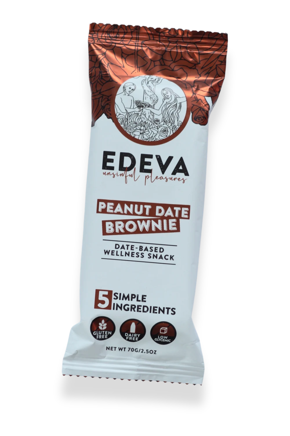 EDEVA Peanut Date Brownie Date Bar package front