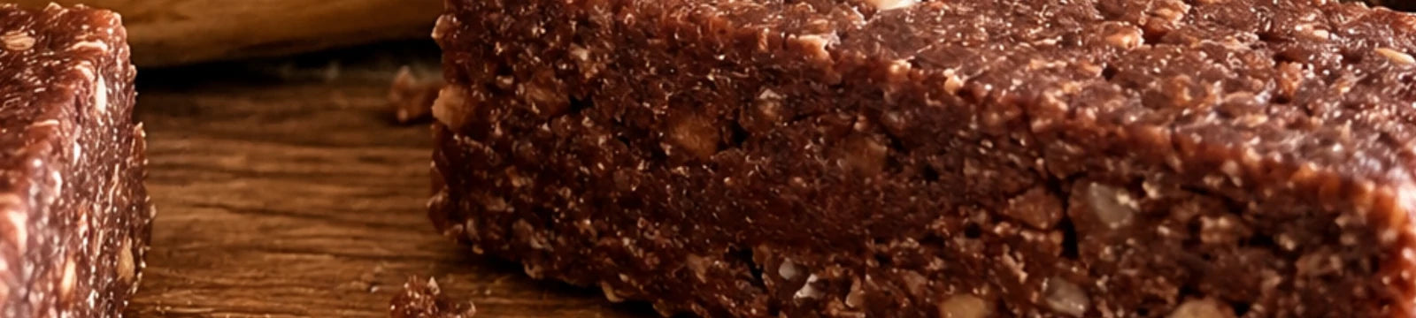 Close-up of EDEVA Date Bar pieces showing their textured crumb