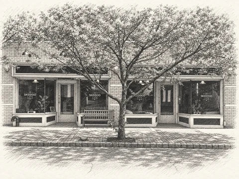 Sketch illustration of 23 Skiddoo Cafe in Bloomfield, New Jersey