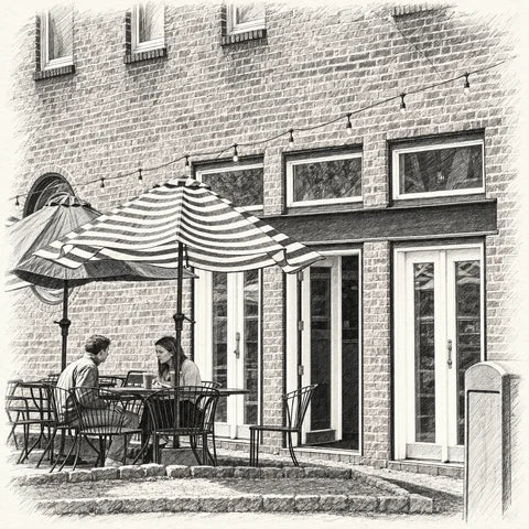 Sketch illustration of Village Coffee in Maplewood, New Jersey