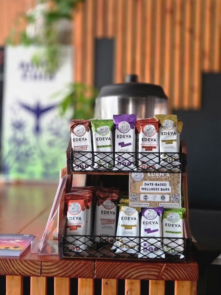 EDEVA date bars arranged in a two-tier counter display